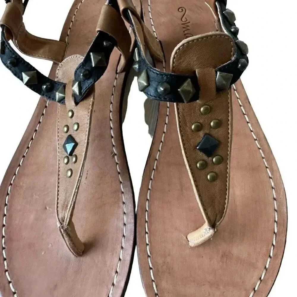Matisse Brown Tan Thong Leather Flat Women’s  Sandals SZ 9 - Picture 10 of 13